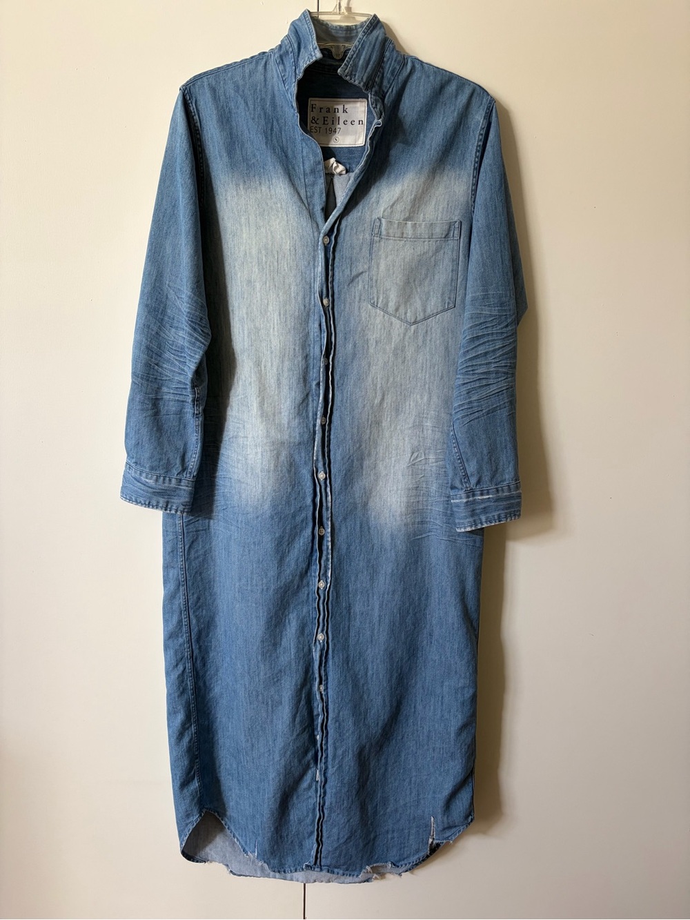 Frank & Eileen Washed Light Blue Denim Rory Shirt Dress